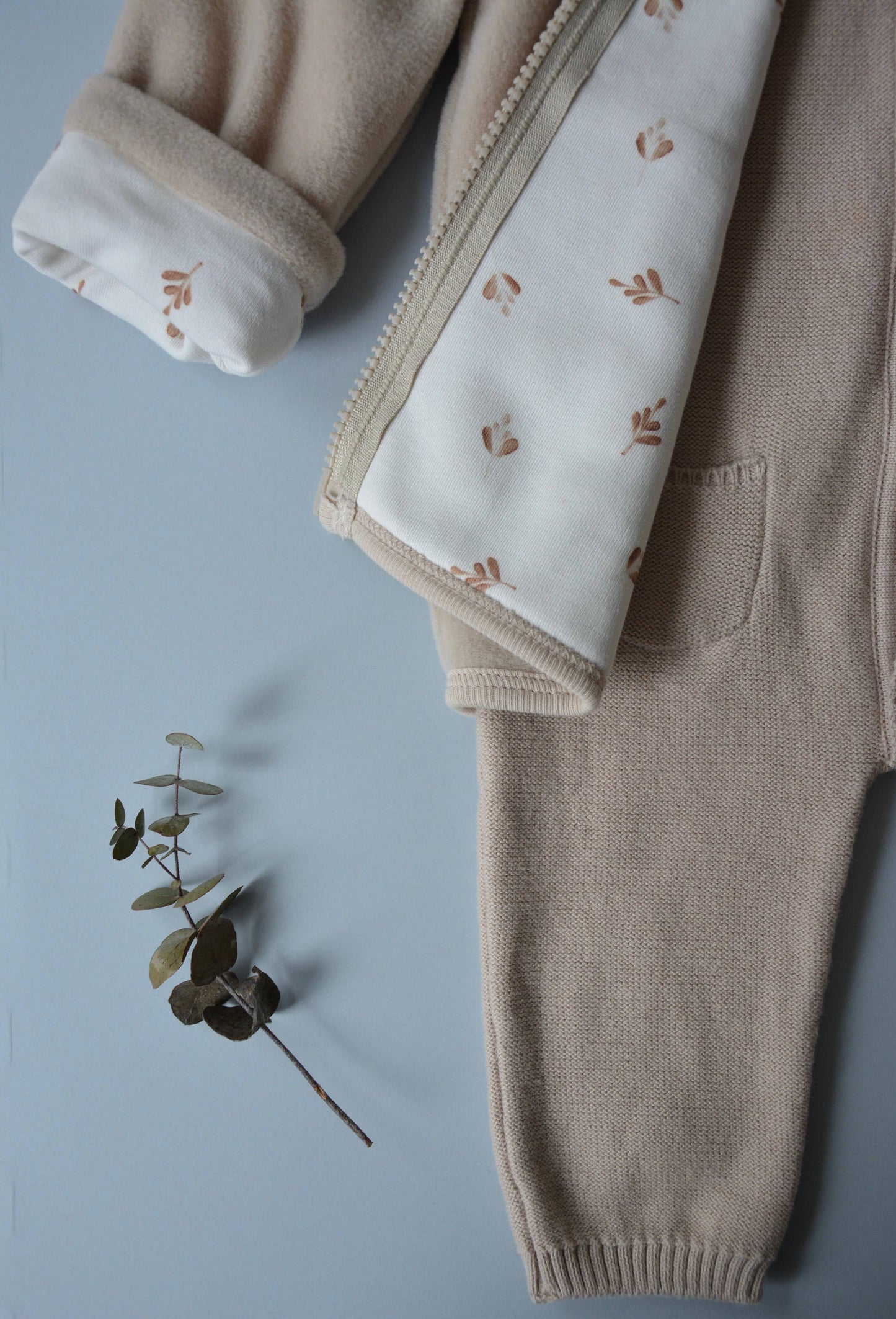 Baby / Kid Beige Knit Jumpsuit 100% Cotton OEKO-TEX