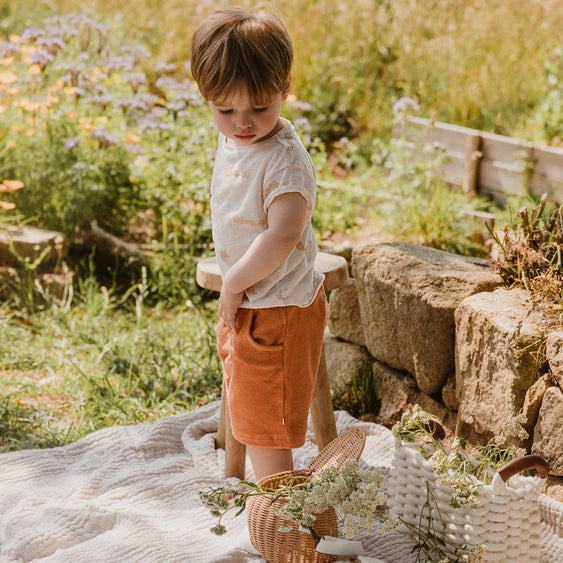 Terry cloth 100% organic cotton shorts Oat