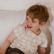 100% organic cotton jersey summer Shirt - Orange stripes