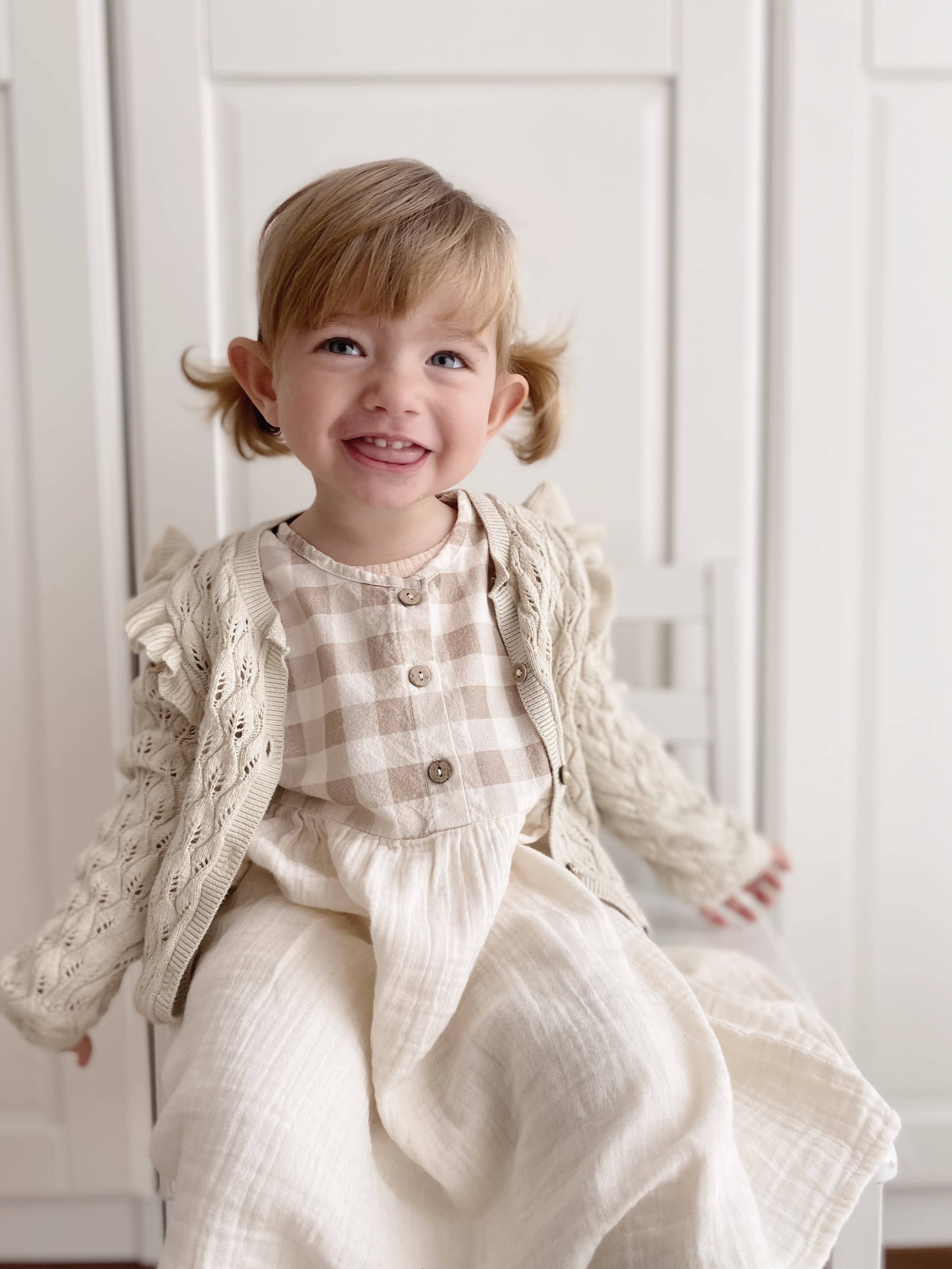 Baby / Girl Checkered Muslin Summer Dress 100% Cotton