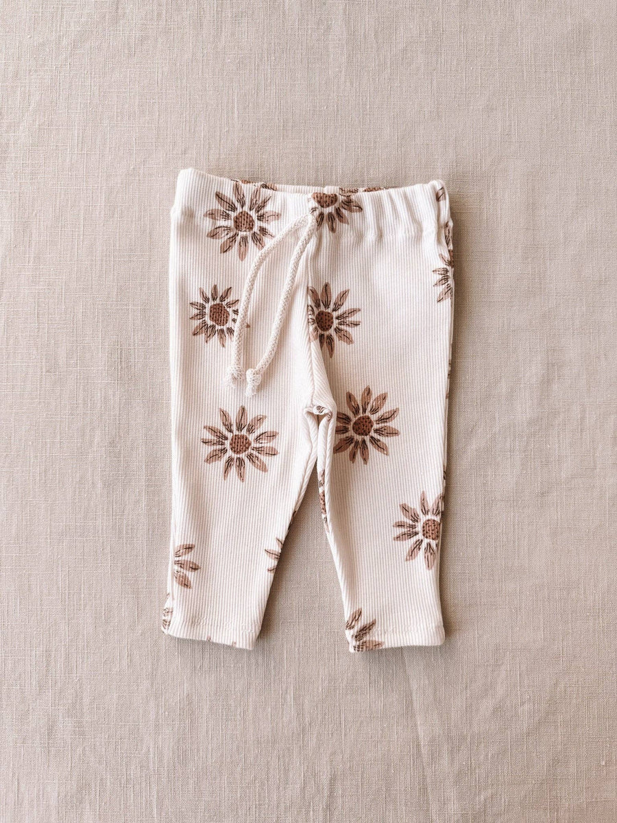 Ribbed Baby leggings/ sunflowers