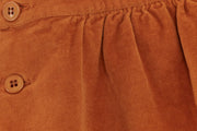 Organic Cotton Velvet Baby Jumpsuit: Raw Sienna