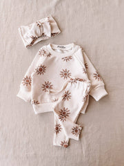 Ribbed Baby leggings/ sunflowers
