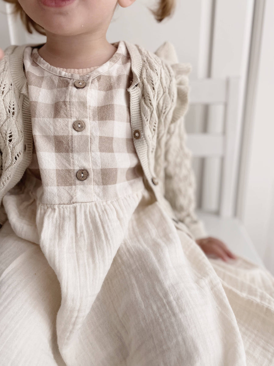 Baby / Girl Checkered Muslin Summer Dress 100% Cotton