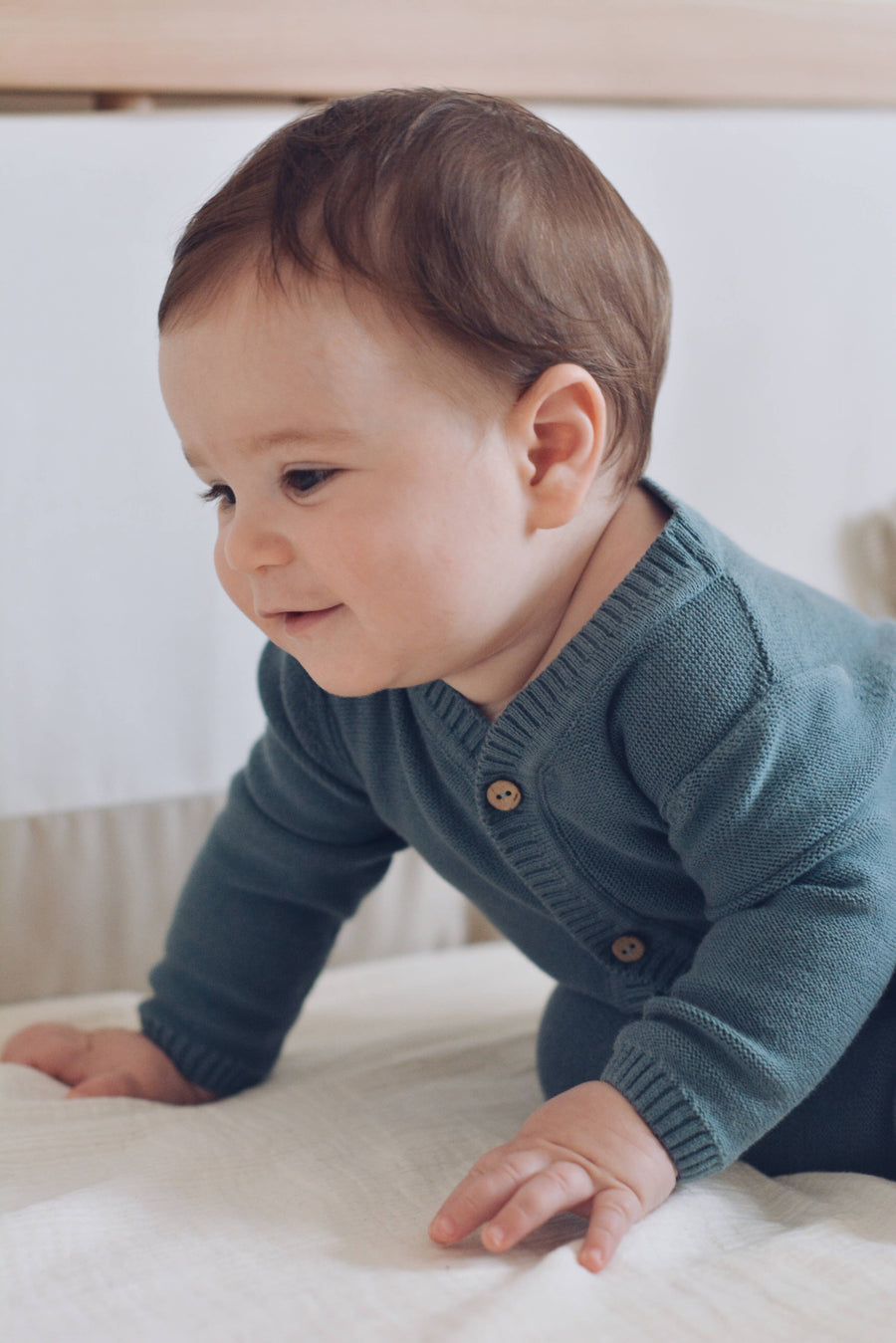 Baby / Kid Beige Knit Jumpsuit 100% Cotton OEKO-TEX