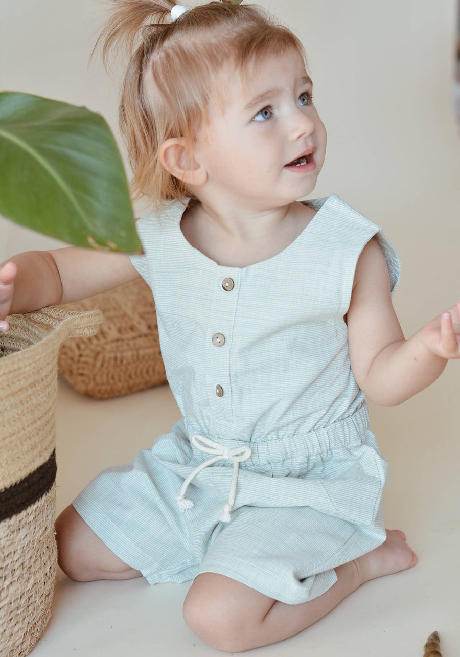 Baby / Kids Green Summer Jumpsuit 100% Cotton OEKO-TEX