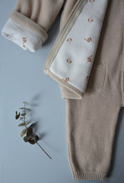 Baby / Kid Beige Knit Jumpsuit 100% Cotton OEKO-TEX