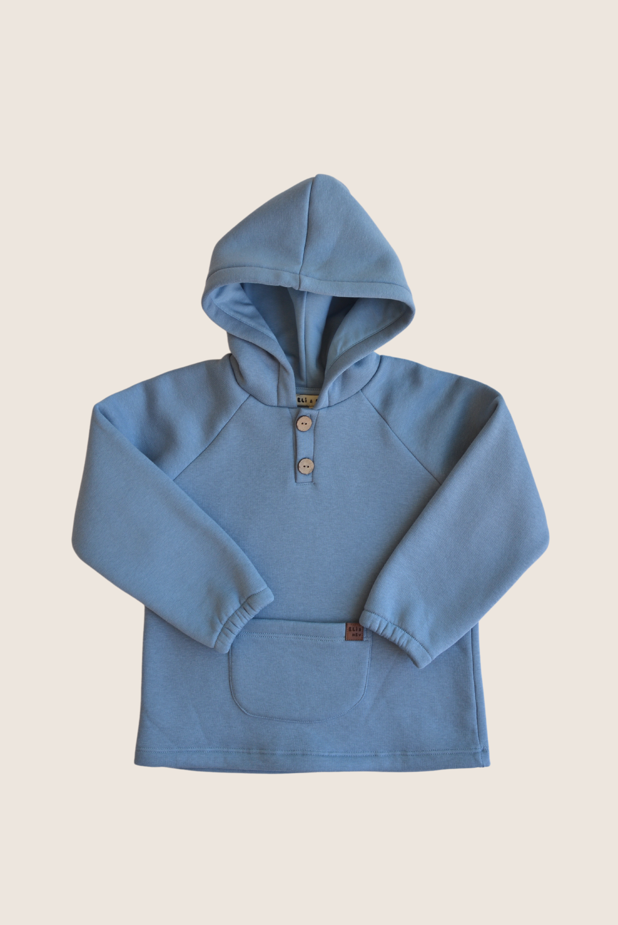 Baby / Kids Raglan Sleeve Beige Hoodie Printed Hood OEKO-TEX