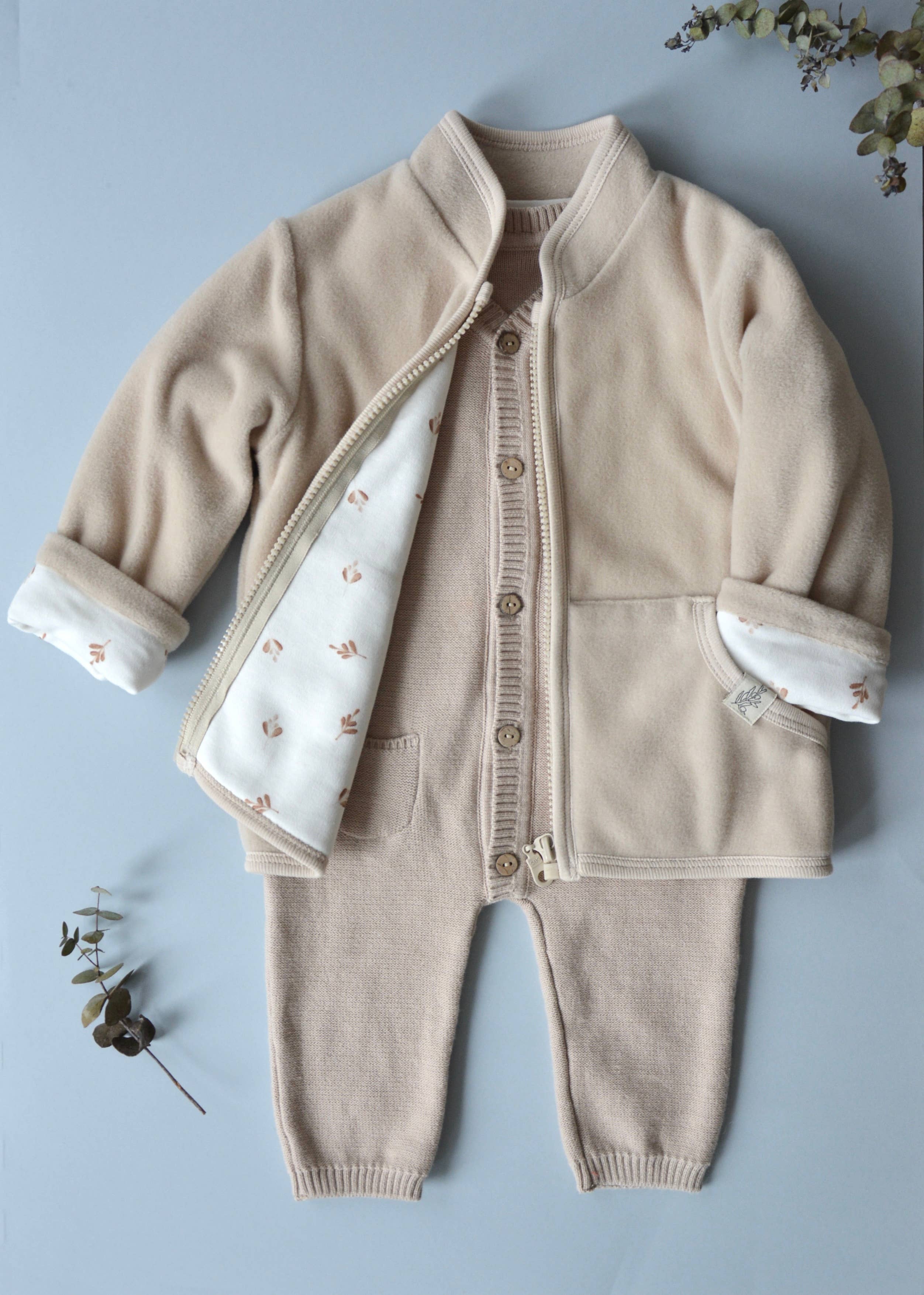 Baby / Kid Beige Knit Jumpsuit 100% Cotton OEKO-TEX