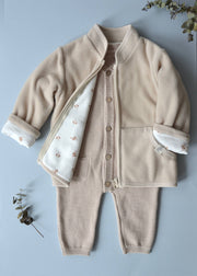 Baby / Kid Beige Knit Jumpsuit 100% Cotton OEKO-TEX