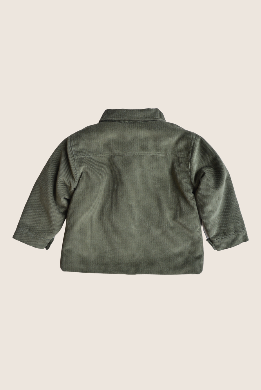 Baby / Kids Snap Buttoned Khaki Corduroy and Faux-fur Jacke