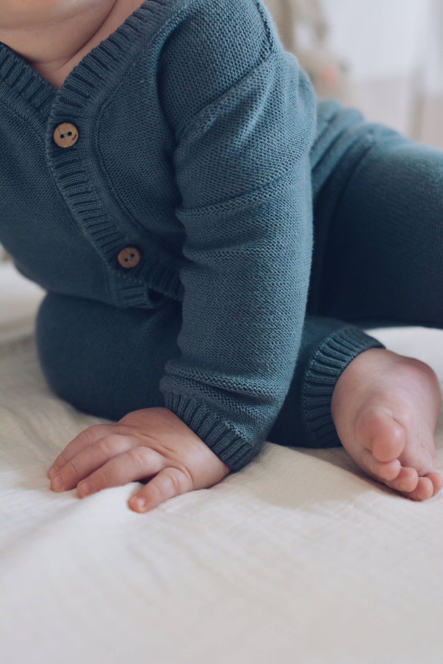 Baby / Kid Beige Knit Jumpsuit 100% Cotton OEKO-TEX