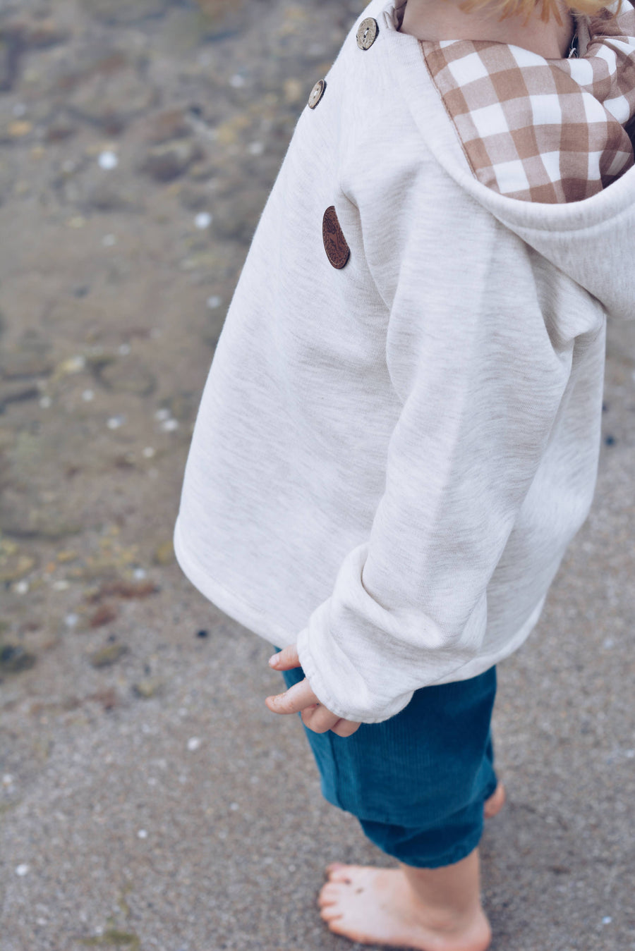 Baby / Kids Raglan Sleeve Beige Hoodie Printed Hood OEKO-TEX